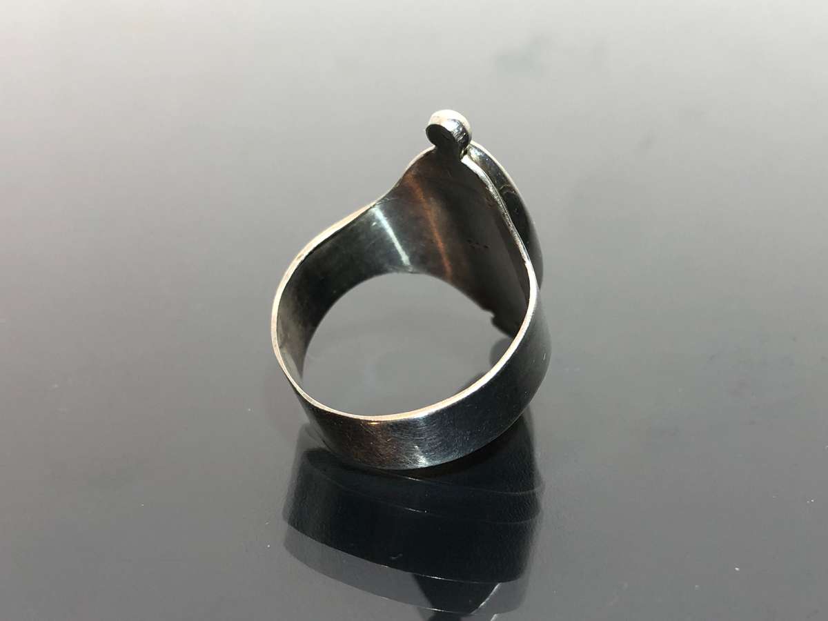 A Silver Ring set with a Red Carnelian Stone