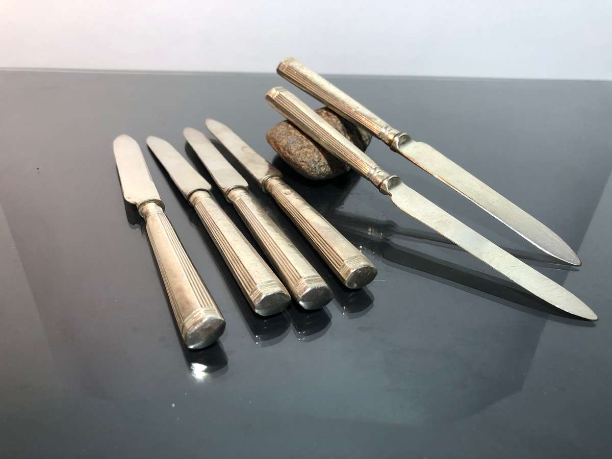 Sterling Silver Cake Knives marked Thomas Bradbury and Sons TB & S