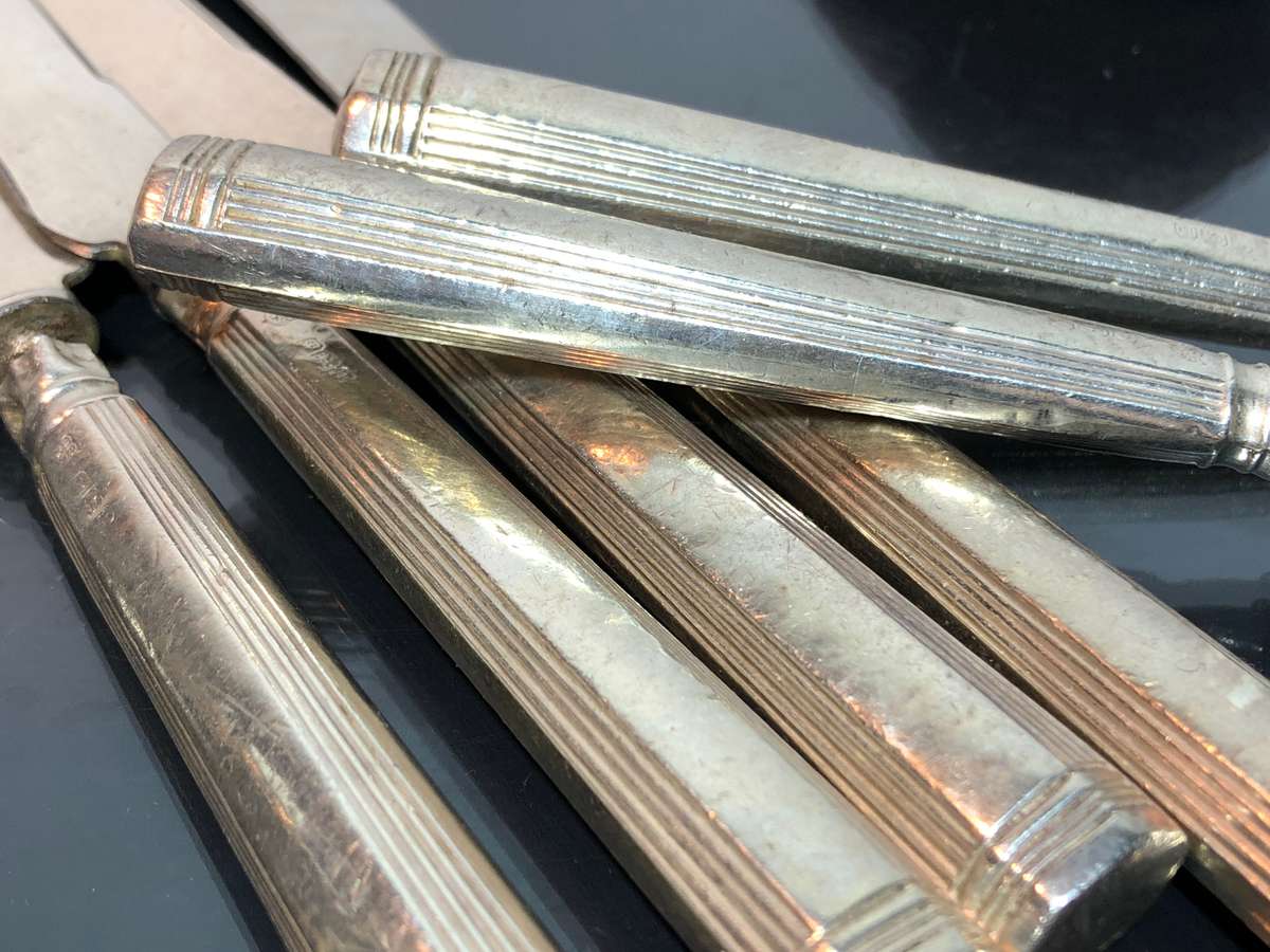 Sterling Silver Cake Knives marked Thomas Bradbury and Sons TB & S