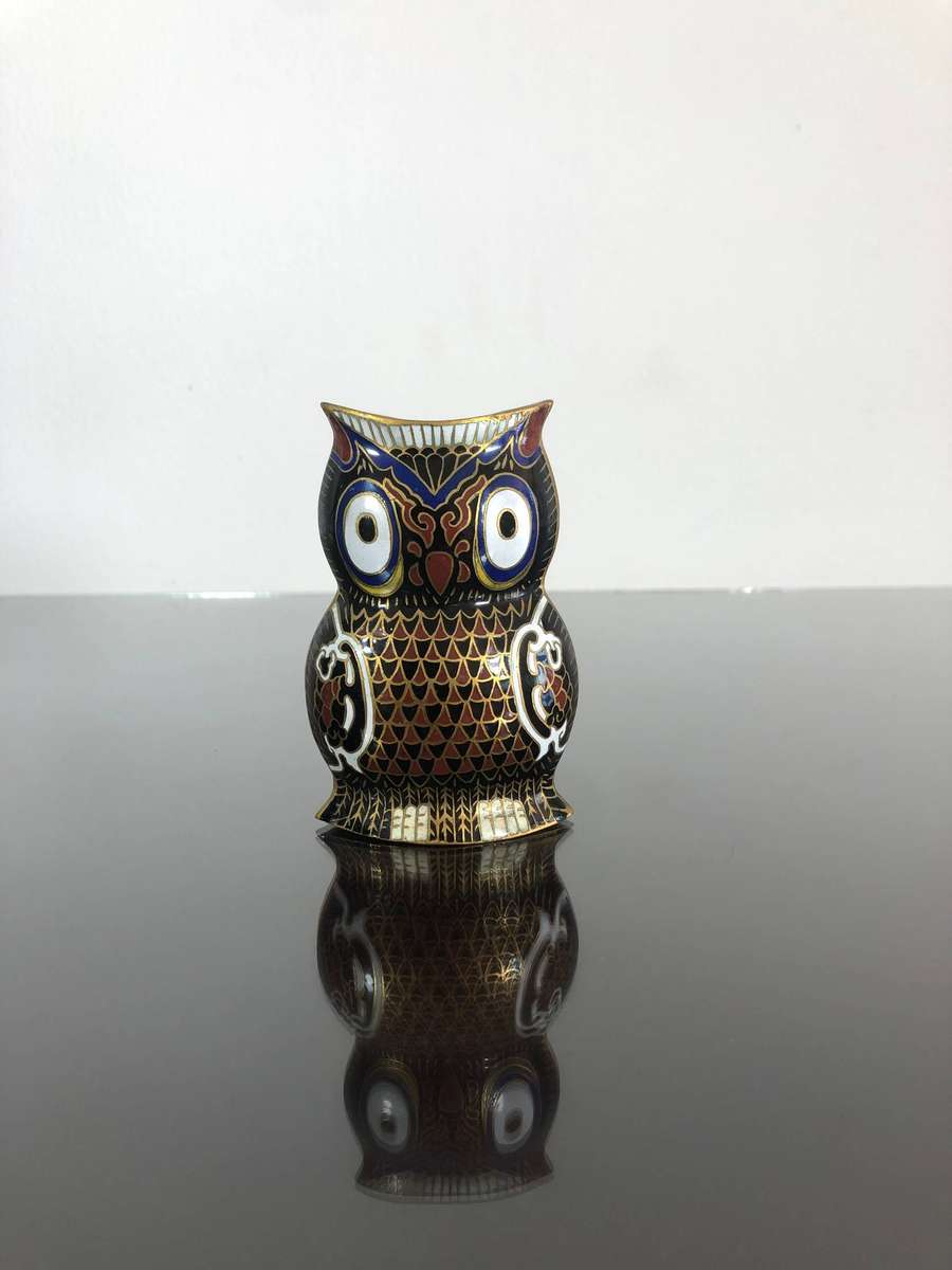 A Vintage Mid Century Chinese Cloisonné Owl
