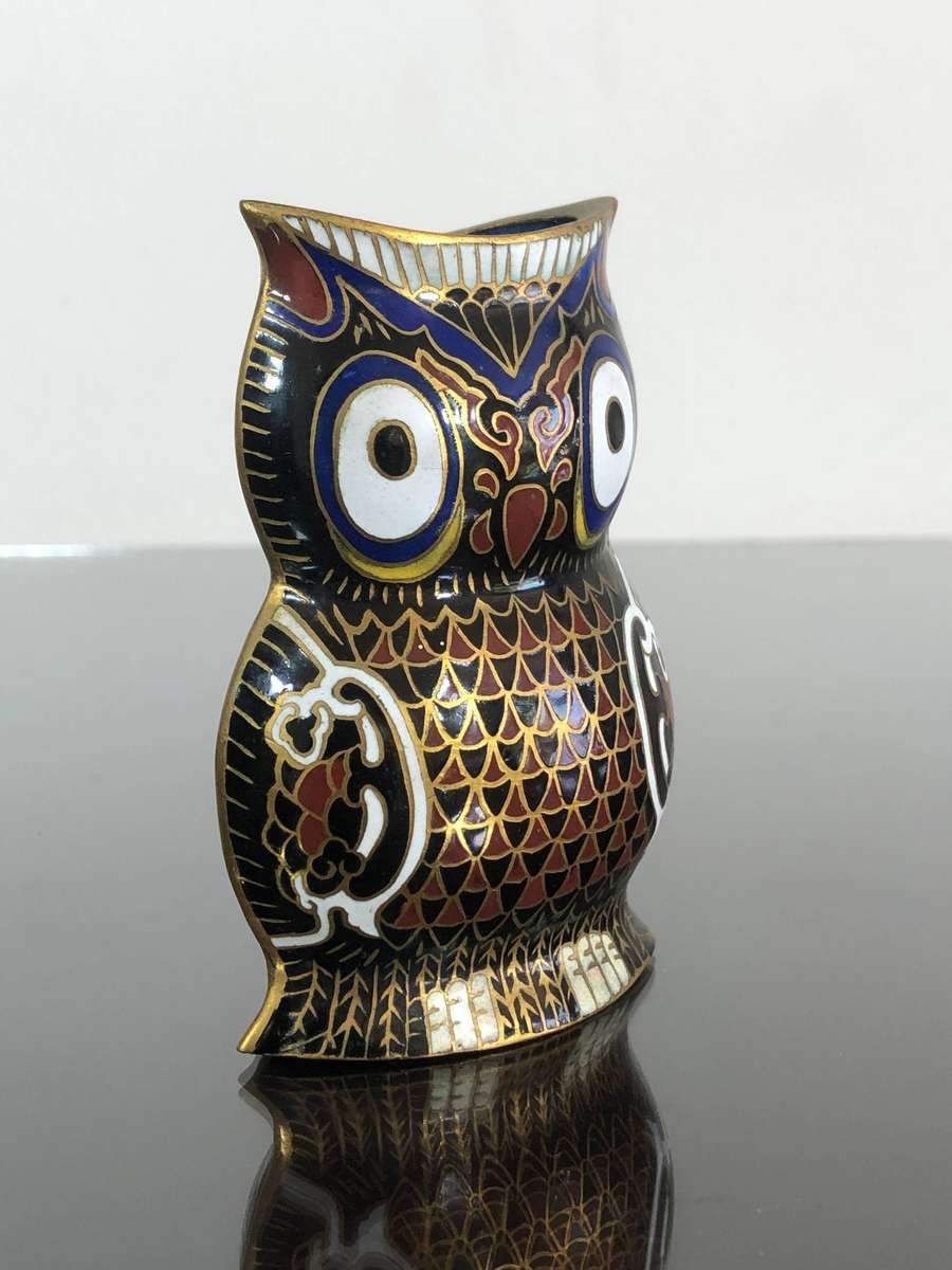 A Vintage Mid Century Chinese Cloisonné Owl