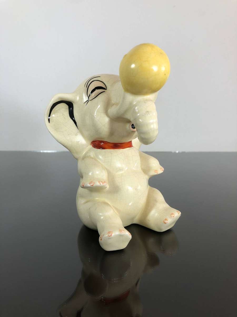 Art Deco Period Crown Devon Feildings Porcelain Circus Elephant