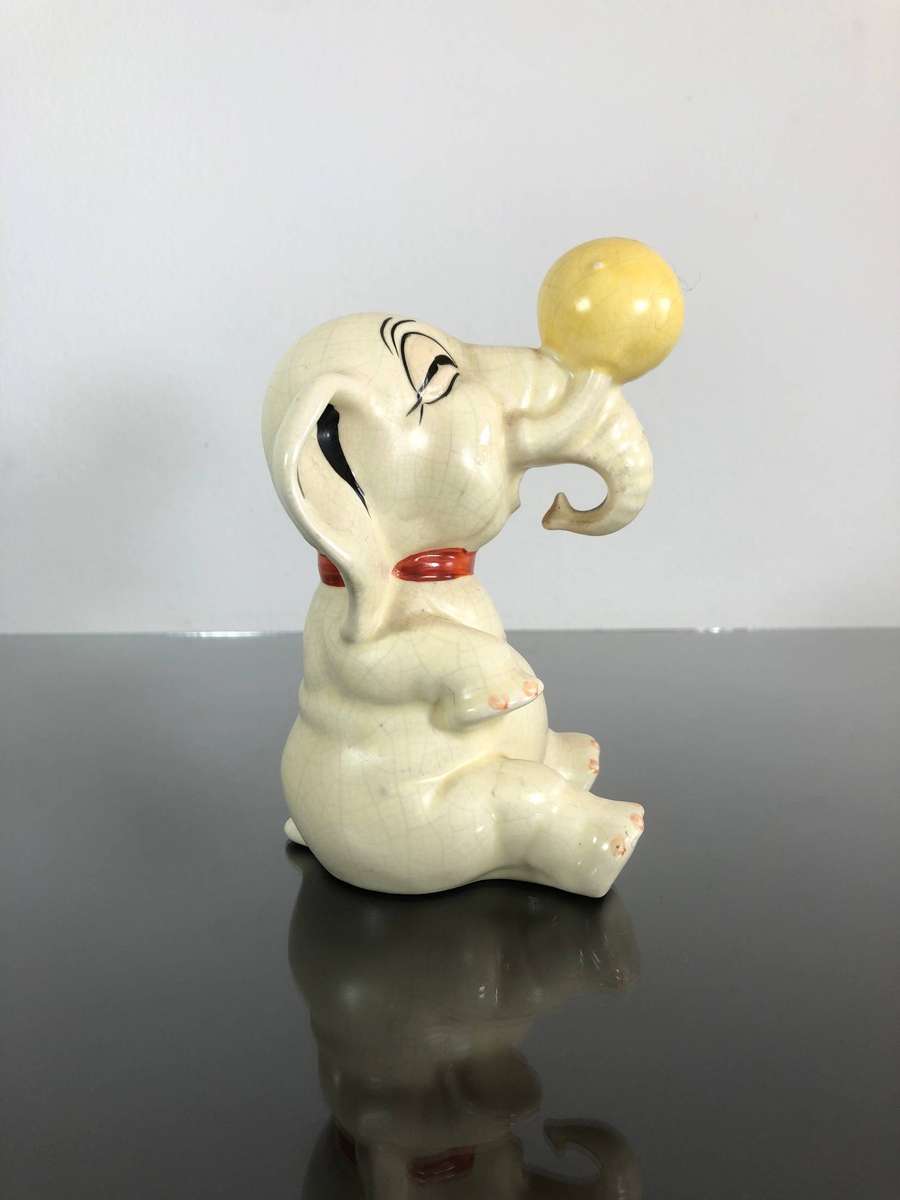 Art Deco Period Crown Devon Feildings Porcelain Circus Elephant