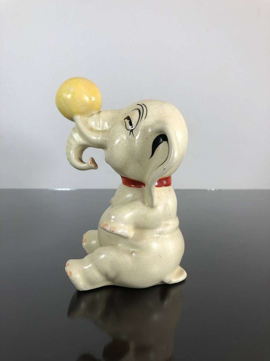 Art Deco Period Crown Devon Feildings Porcelain Circus Elephant