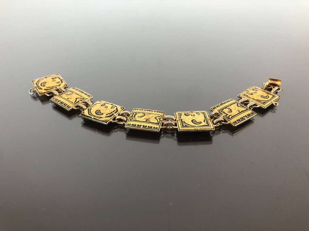 A Vintage Toledo Spanish Damascene Ladies Bracelet