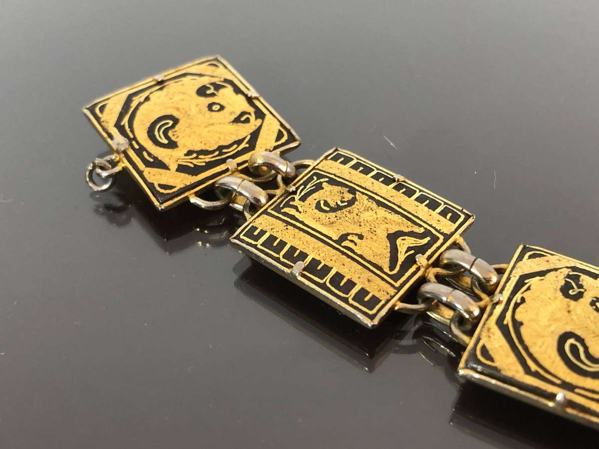A Vintage Toledo Spanish Damascene Ladies Bracelet