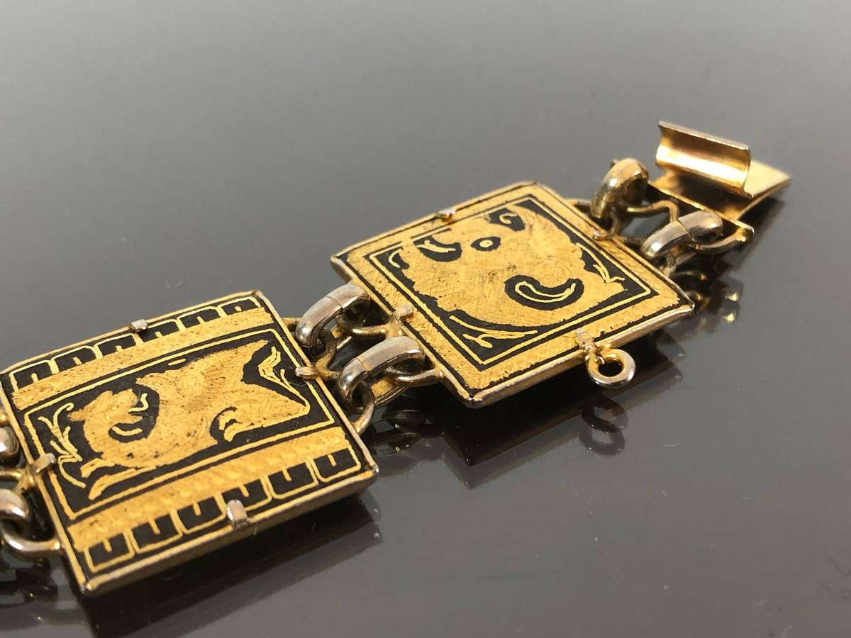 A Vintage Toledo Spanish Damascene Ladies Bracelet