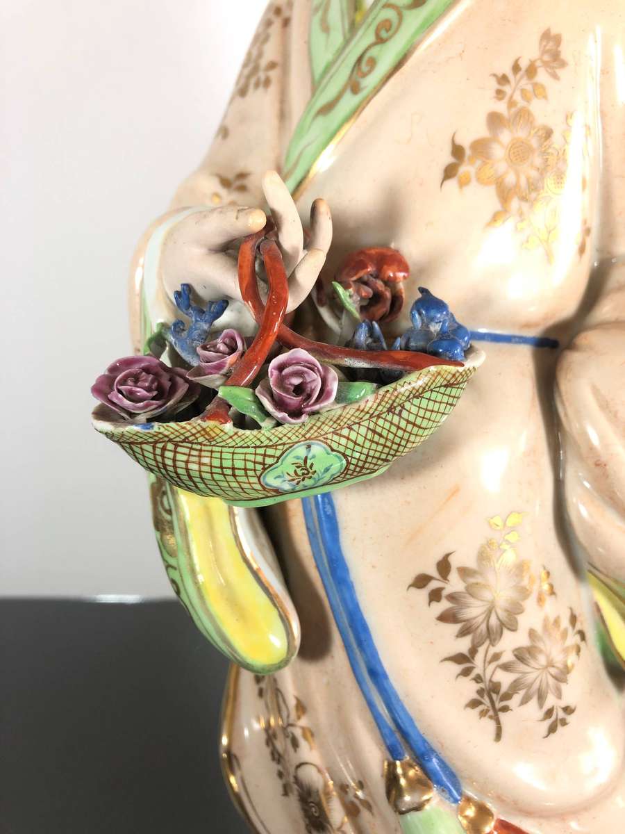 A Large Chinese Famille Rose Porcelain Figurine ***please read condition***