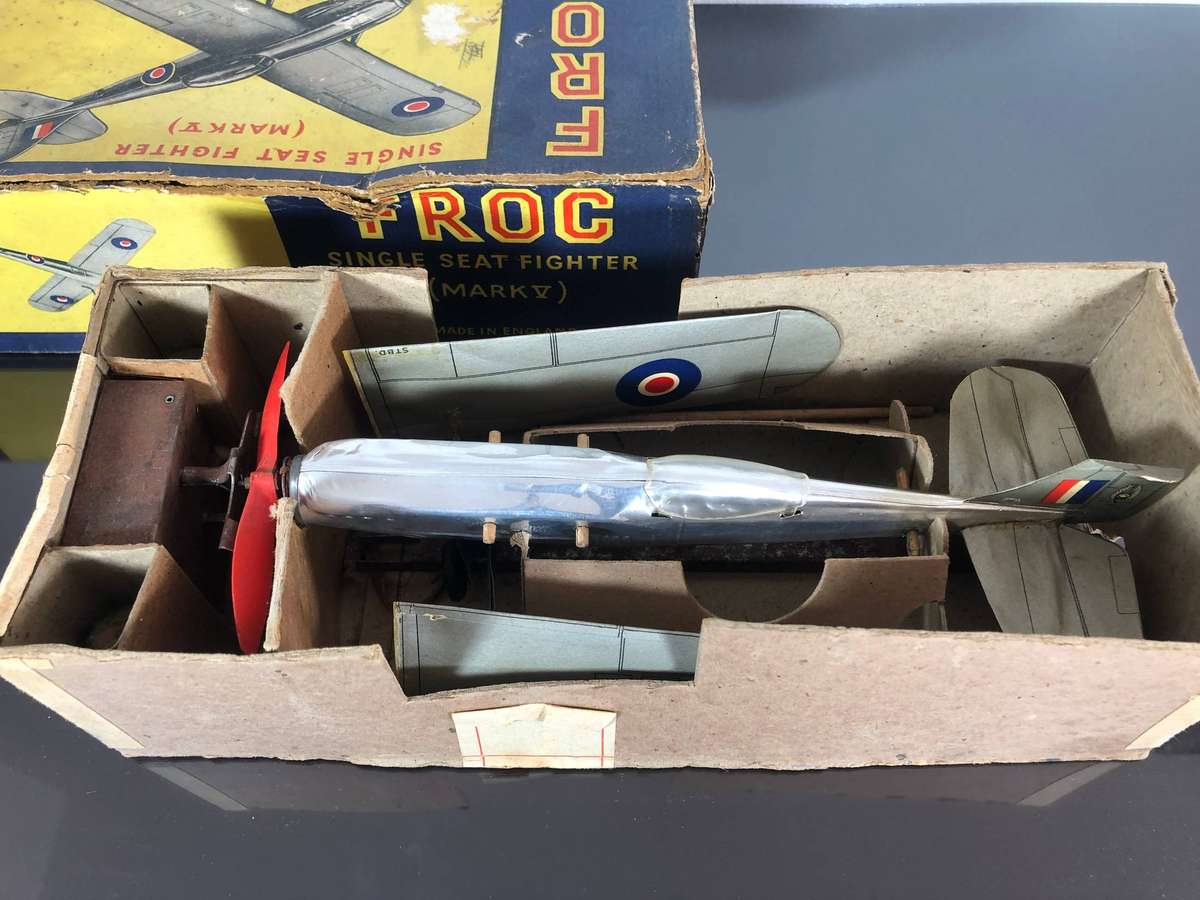 Vintage 1950s FROG Mark V Airplane Toy in Original Box