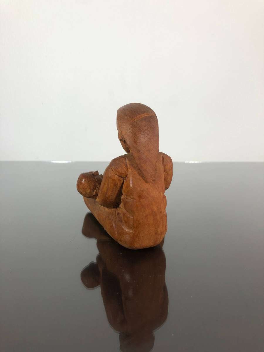 Zamu Gumede Mother and Child Carved Sculpture