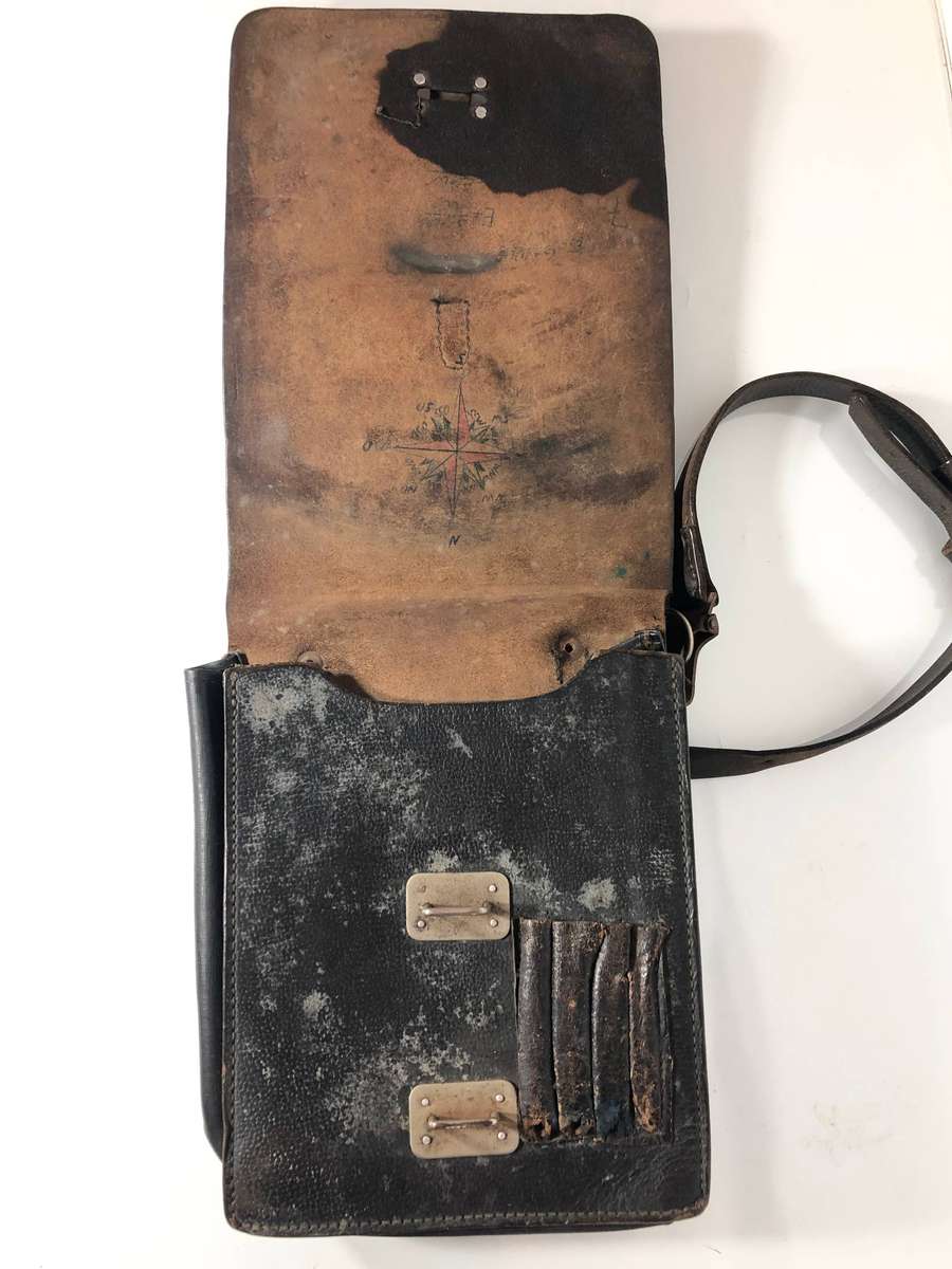WW2 German Officers Leather Map Sling Bag