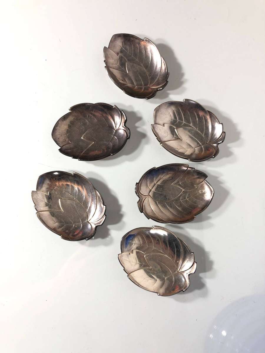 A Set of 6 WMF Silver Plate Nut Trays