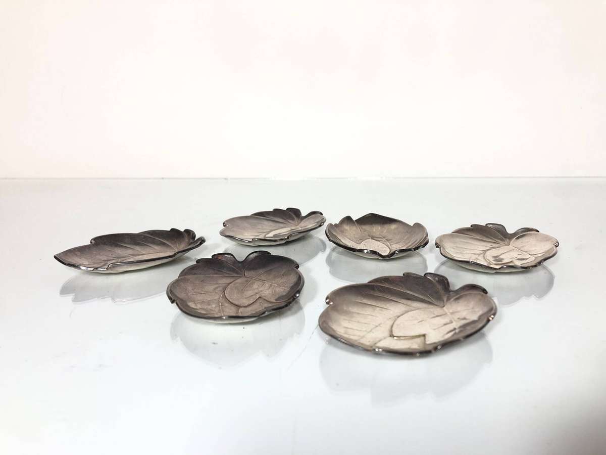 A Set of 6 WMF Silver Plate Nut Trays