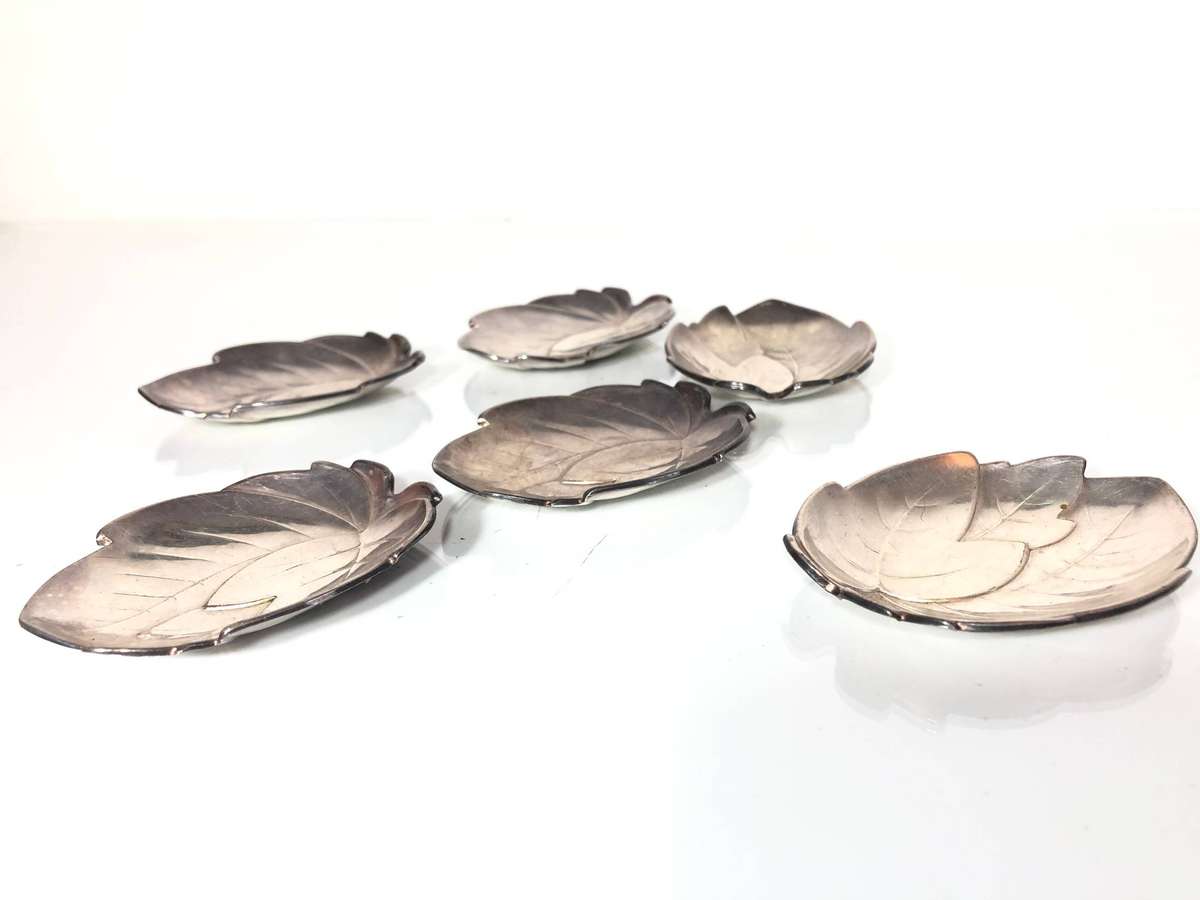 A Set of 6 WMF Silver Plate Nut Trays