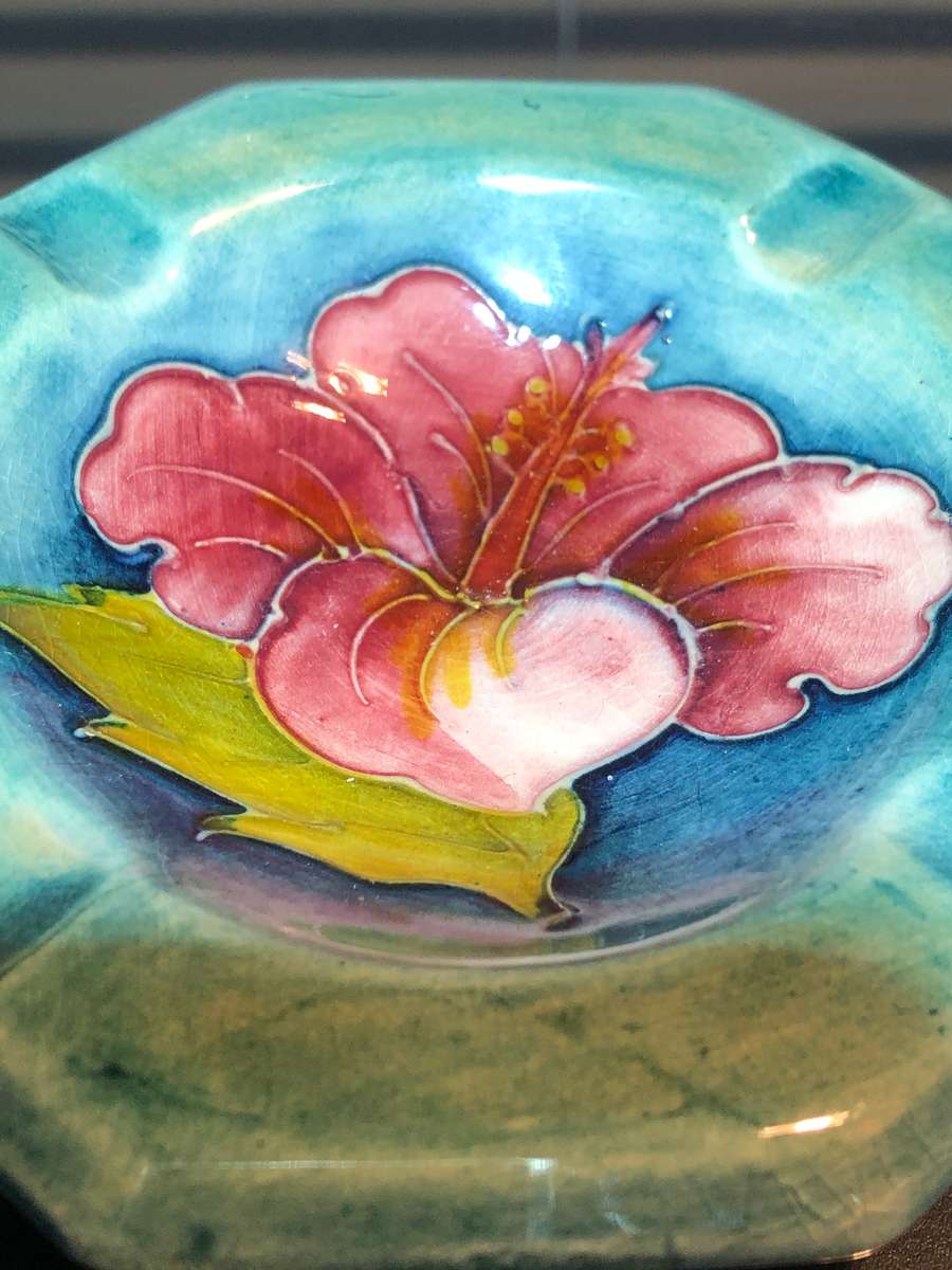 A Decorative Octagonal Moorcroft Porcelain Ashtray