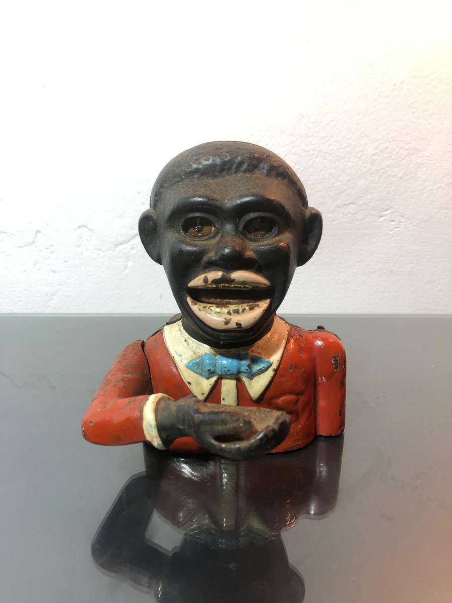 Antique Cast Iron Jolly Americana Money Bank