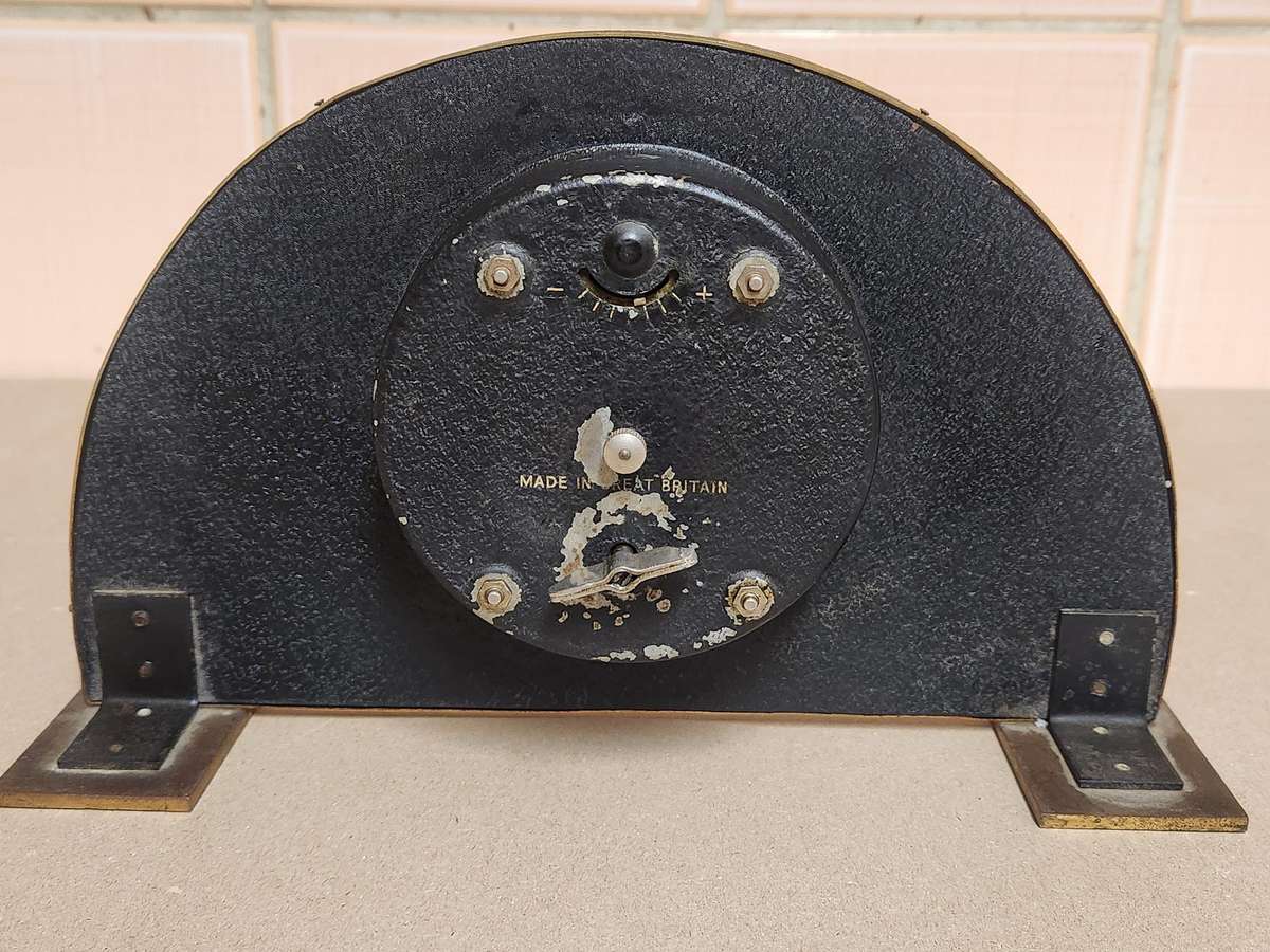 1930'S PETIT POINT FLORAL DRESSER/MANTEL CLOCK IN A WORKING CONDITION