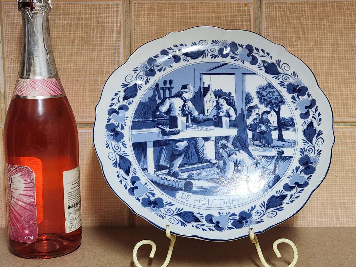Vintage Delft Holland Traditional Dutch Tradesmen Plate Oude Molen Fabriek