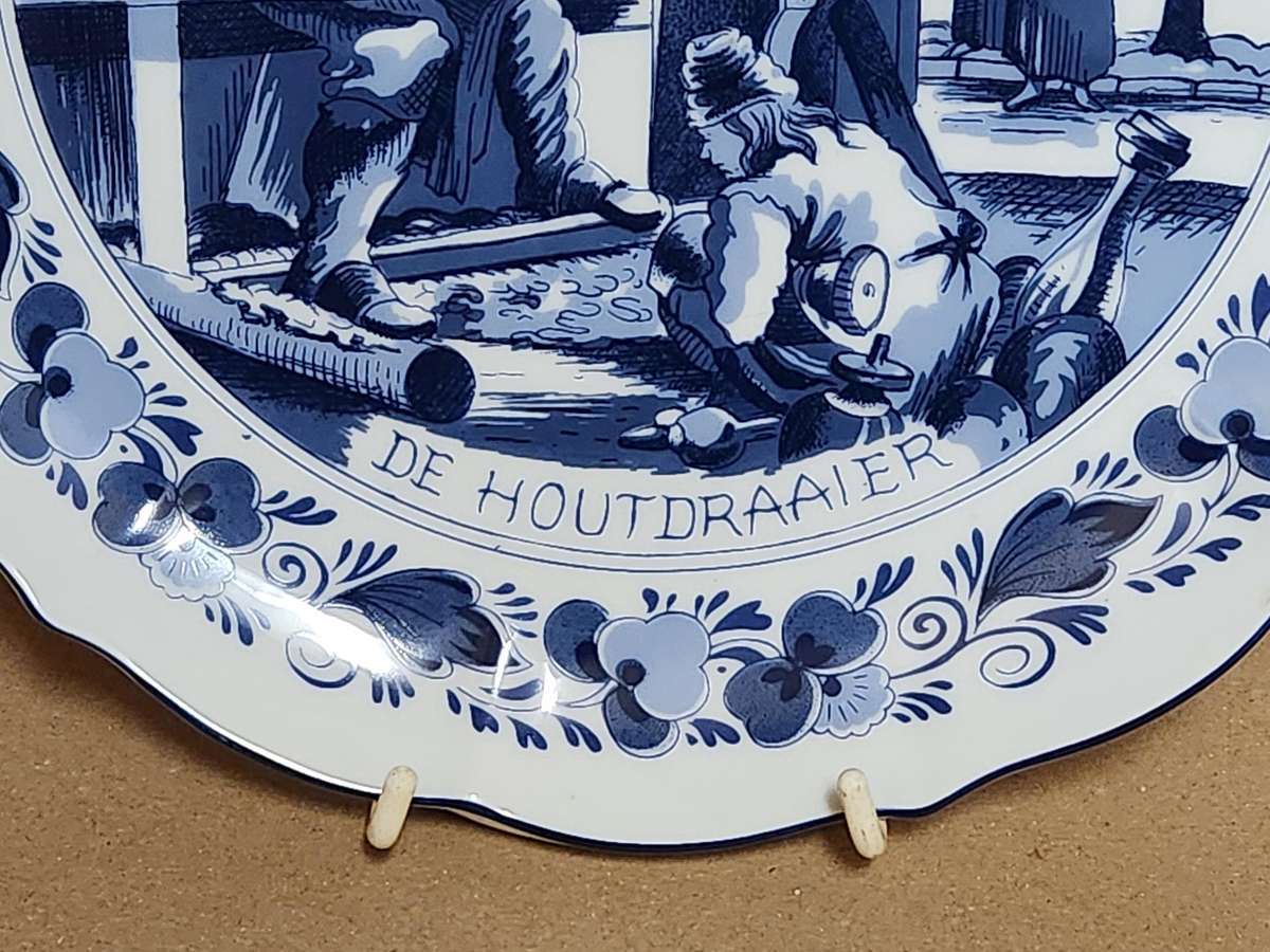 Vintage Delft Holland Traditional Dutch Tradesmen Plate Oude Molen Fabriek