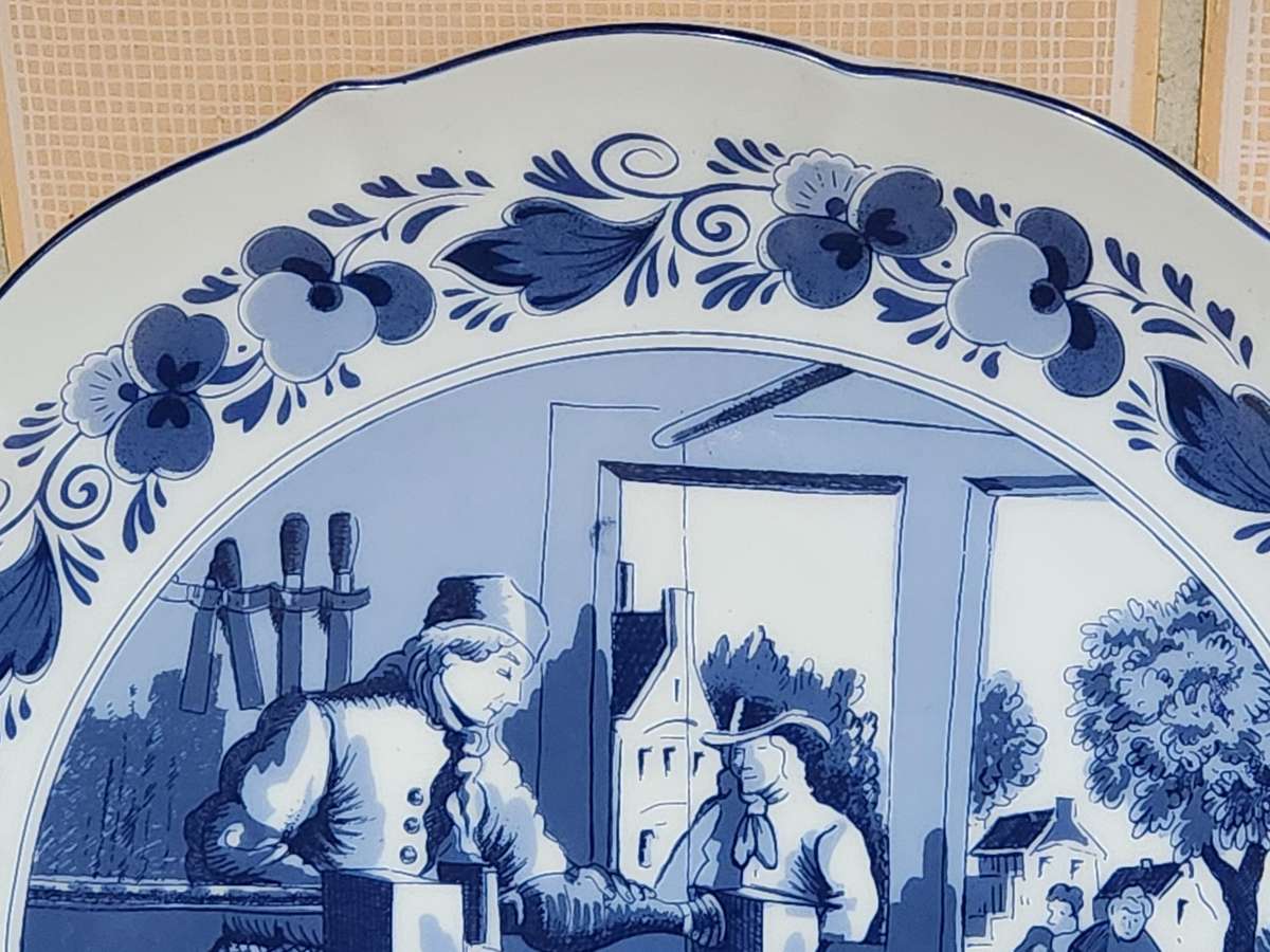 Vintage Delft Holland Traditional Dutch Tradesmen Plate Oude Molen Fabriek