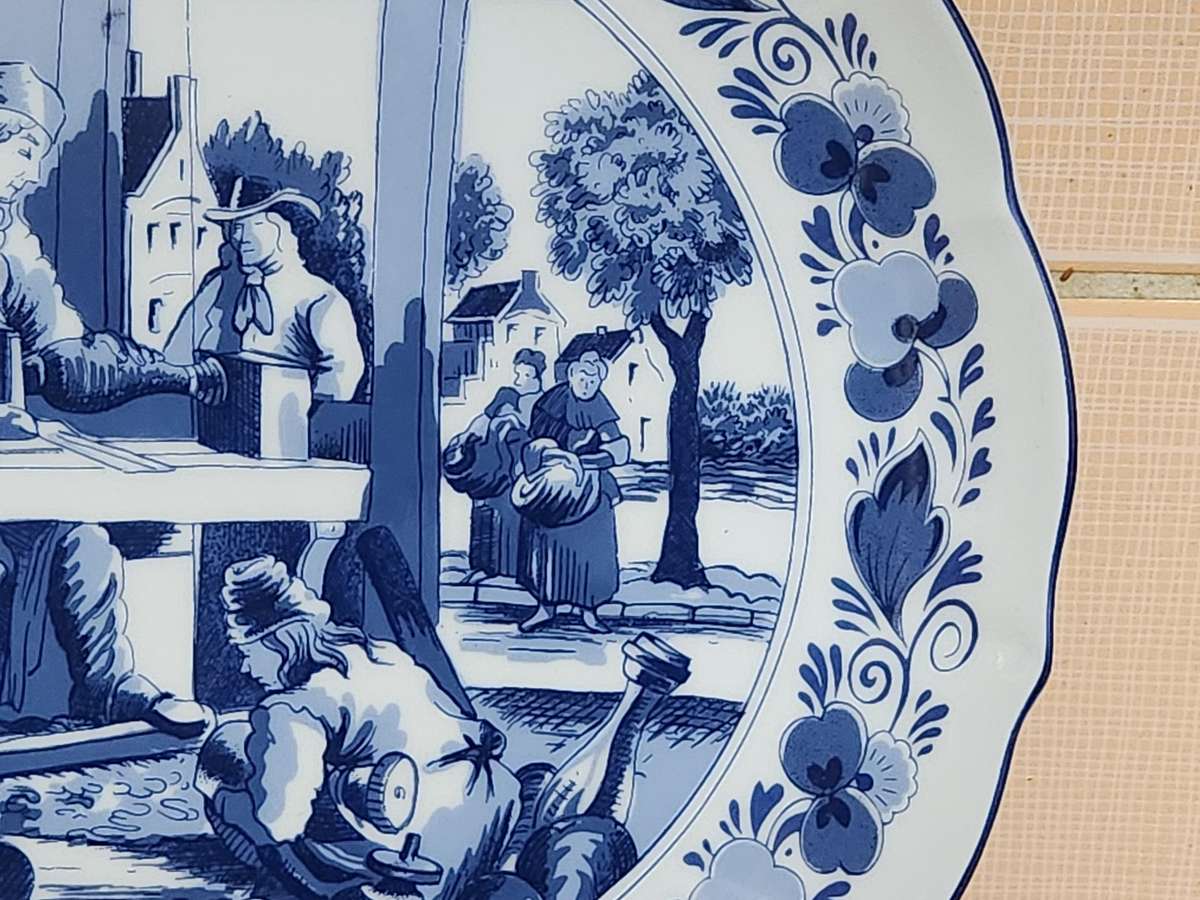 Vintage Delft Holland Traditional Dutch Tradesmen Plate Oude Molen Fabriek