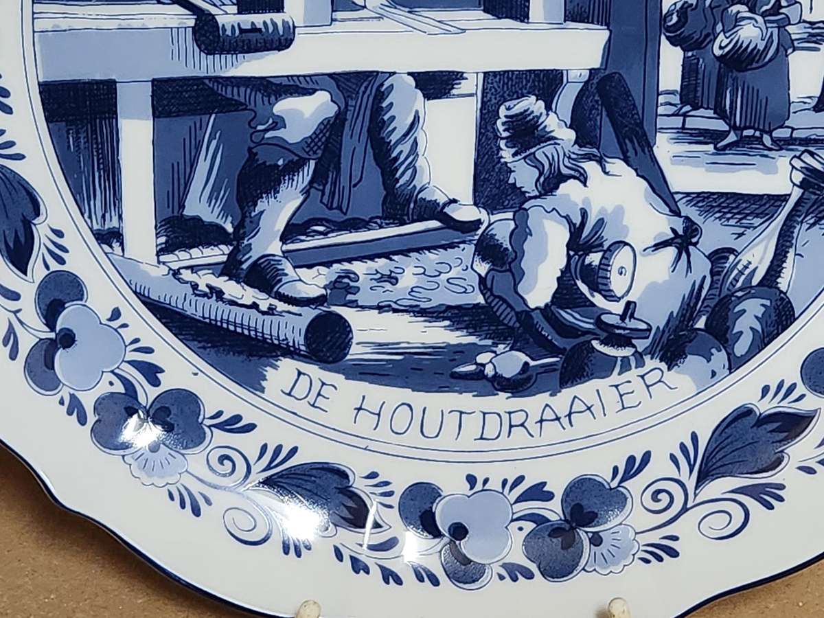 Vintage Delft Holland Traditional Dutch Tradesmen Plate Oude Molen Fabriek