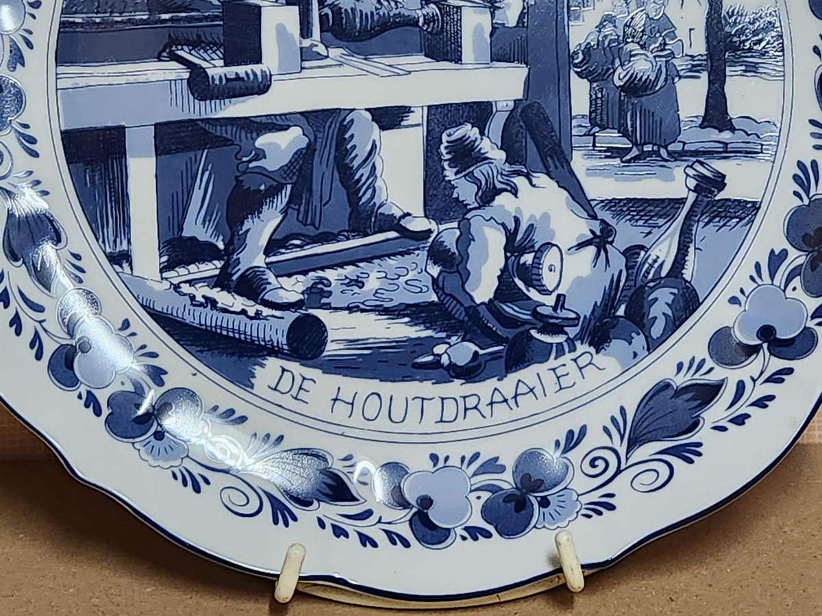 Vintage Delft Holland Traditional Dutch Tradesmen Plate Oude Molen Fabriek