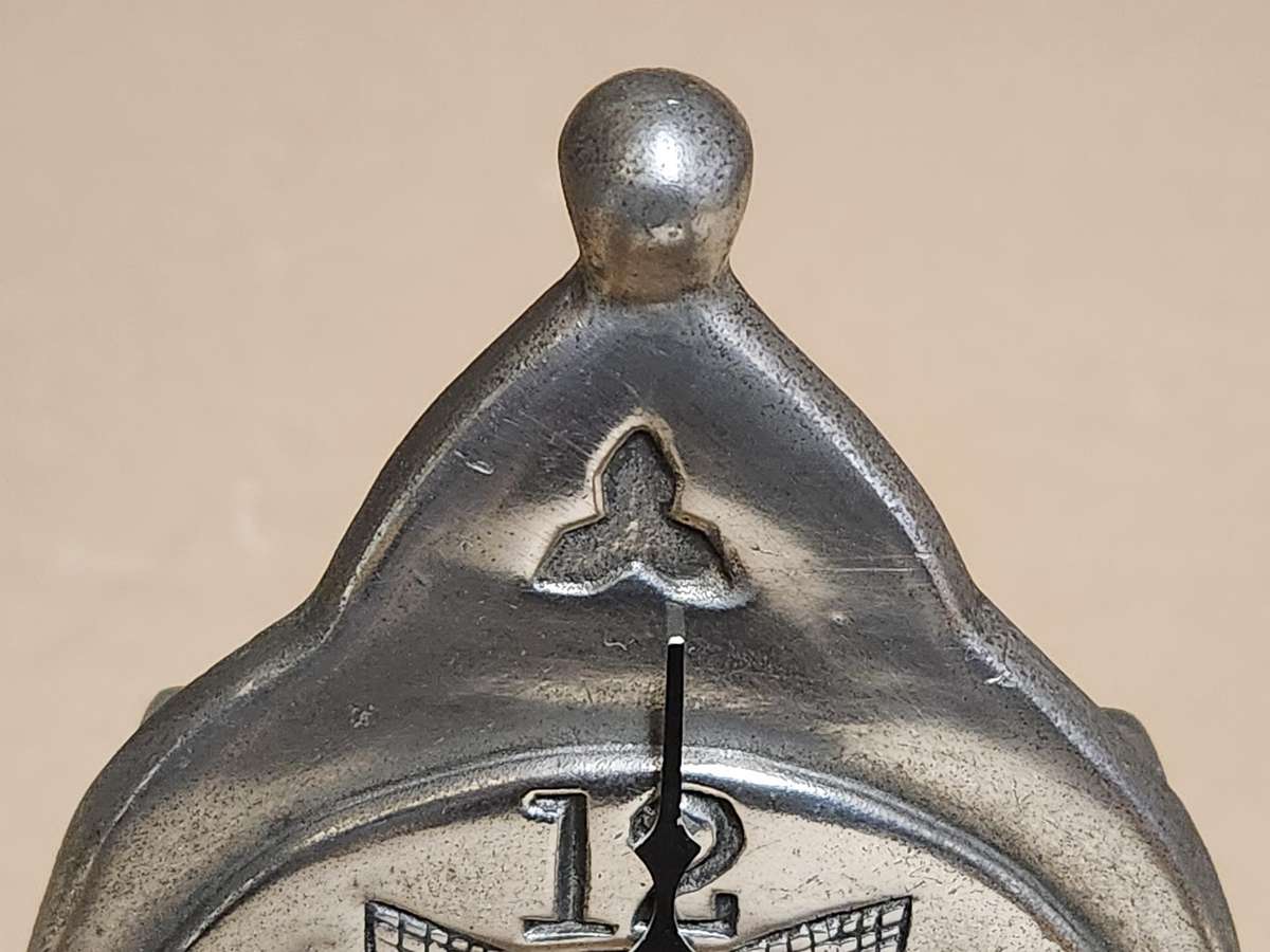 Vintage Carrol Boyes Functional Art Early Design Pewter Mantle Clock