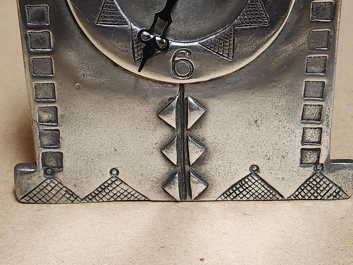 Vintage Carrol Boyes Functional Art Early Design Pewter Mantle Clock