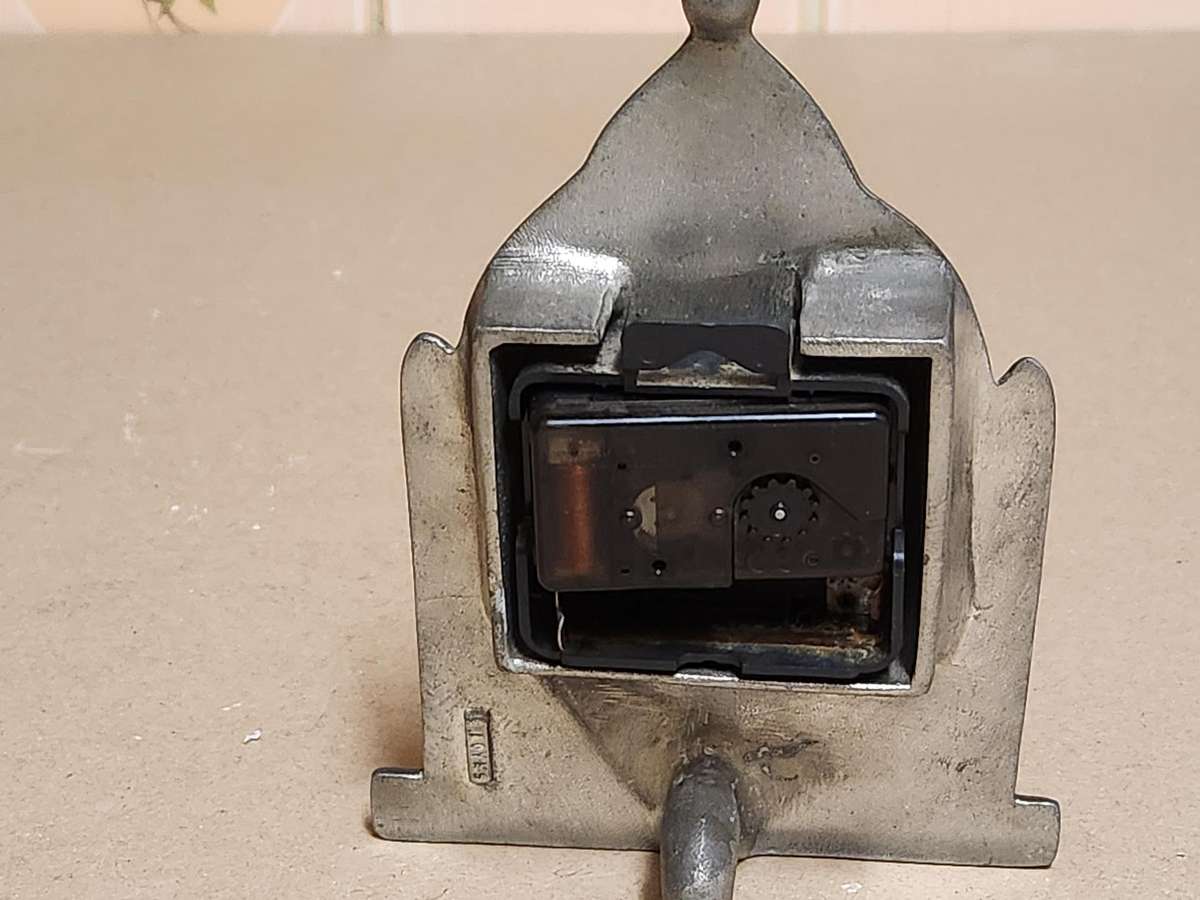 Vintage Carrol Boyes Functional Art Early Design Pewter Mantle Clock