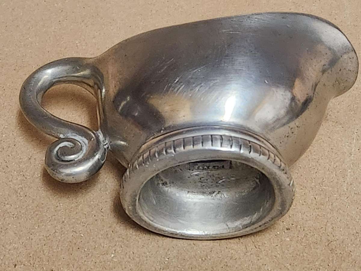 VINTAGE CARROL BOYES FUNCTIONAL ART EARLY DESIGN PEWTER CREAMER