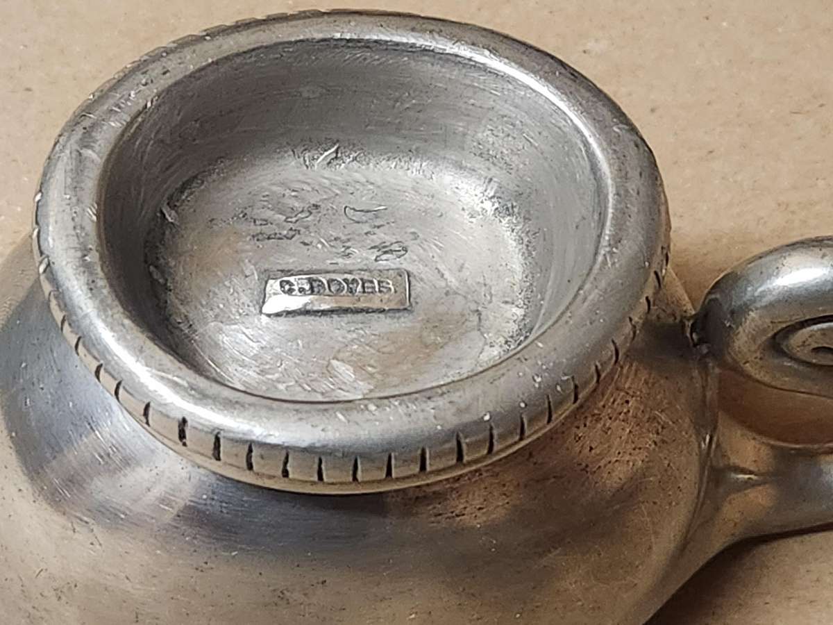 VINTAGE CARROL BOYES FUNCTIONAL ART EARLY DESIGN PEWTER CREAMER