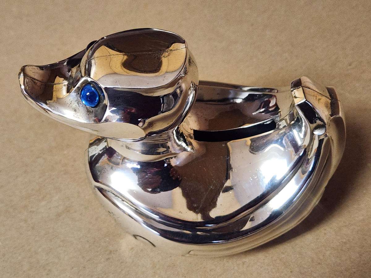 Vintage Fallstaff Silver Plated Coin Bank