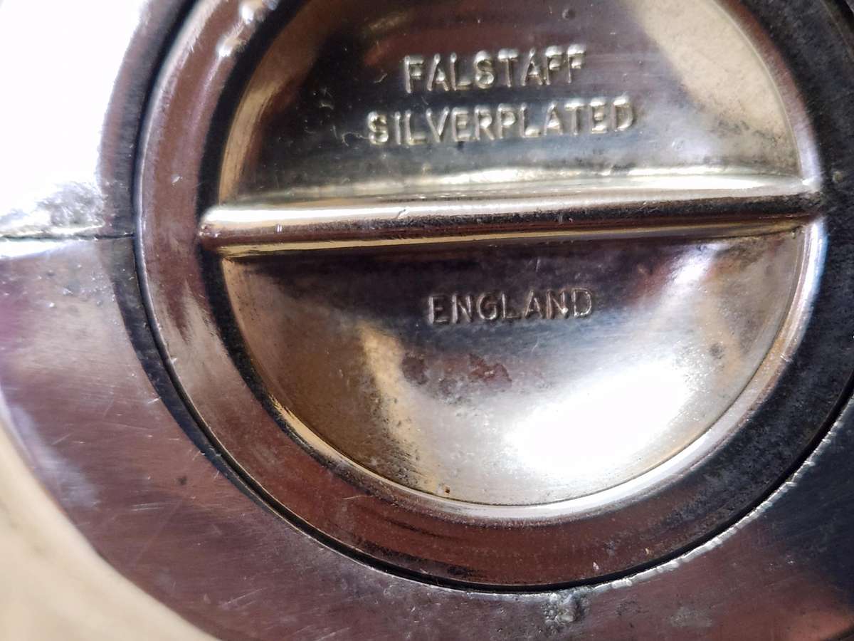 Vintage Fallstaff Silver Plated Coin Bank