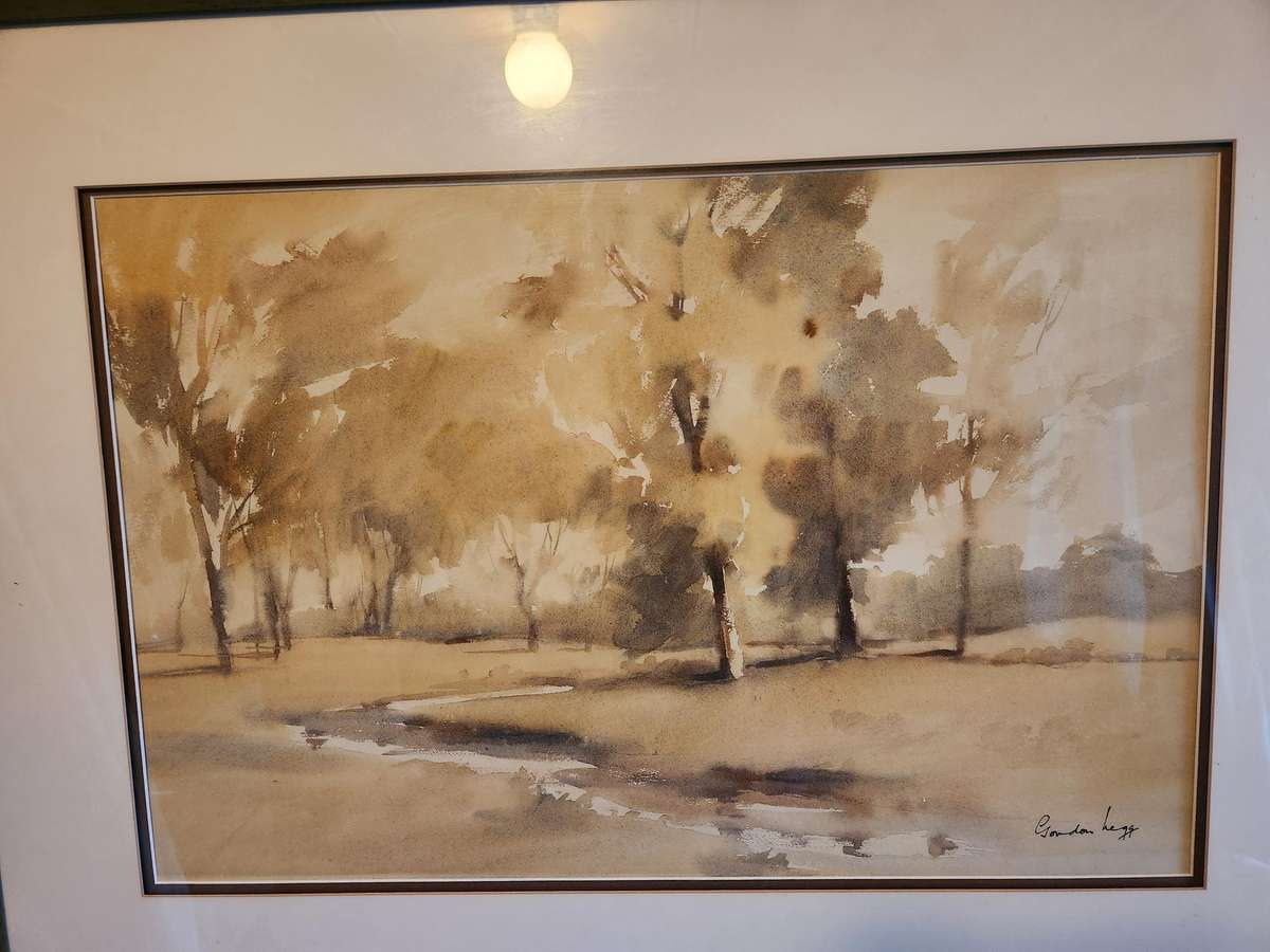 GORDON LEGG WATERCOLOUR ON BOARD LANDSCAPE PAINTING