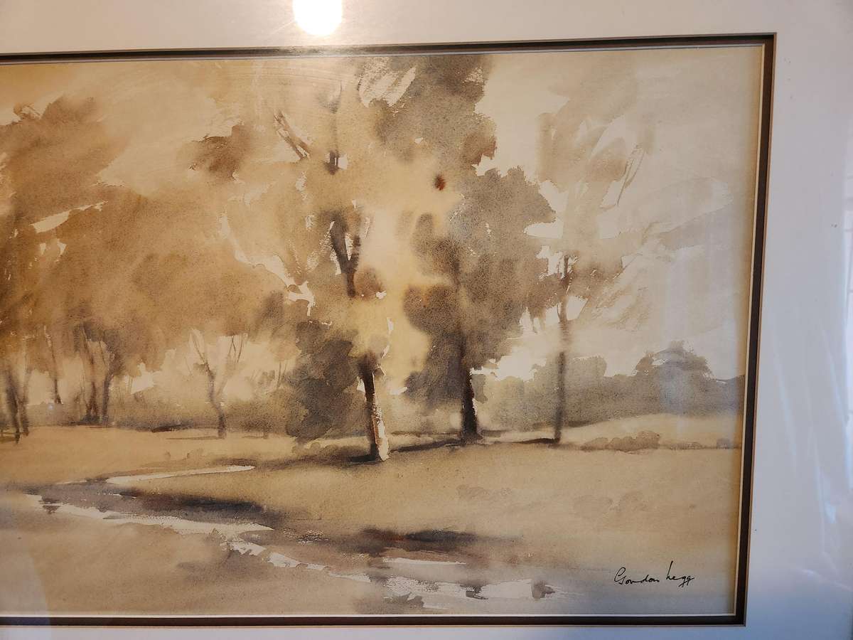 GORDON LEGG WATERCOLOUR ON BOARD LANDSCAPE PAINTING