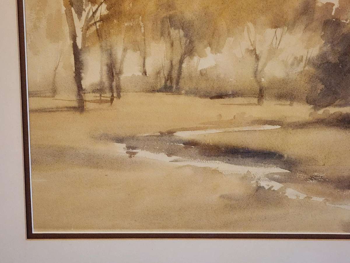 GORDON LEGG WATERCOLOUR ON BOARD LANDSCAPE PAINTING