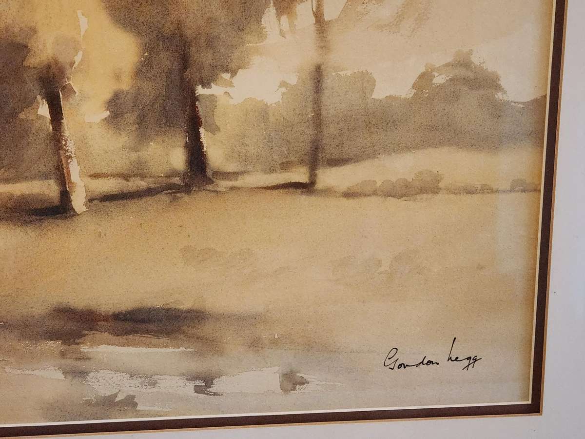 GORDON LEGG WATERCOLOUR ON BOARD LANDSCAPE PAINTING