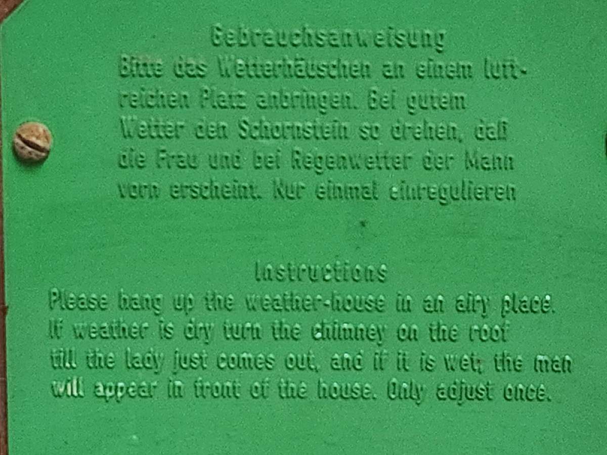 VINTAGE GERMAN WEATHER HOUSE WITH A THERMOMETER
