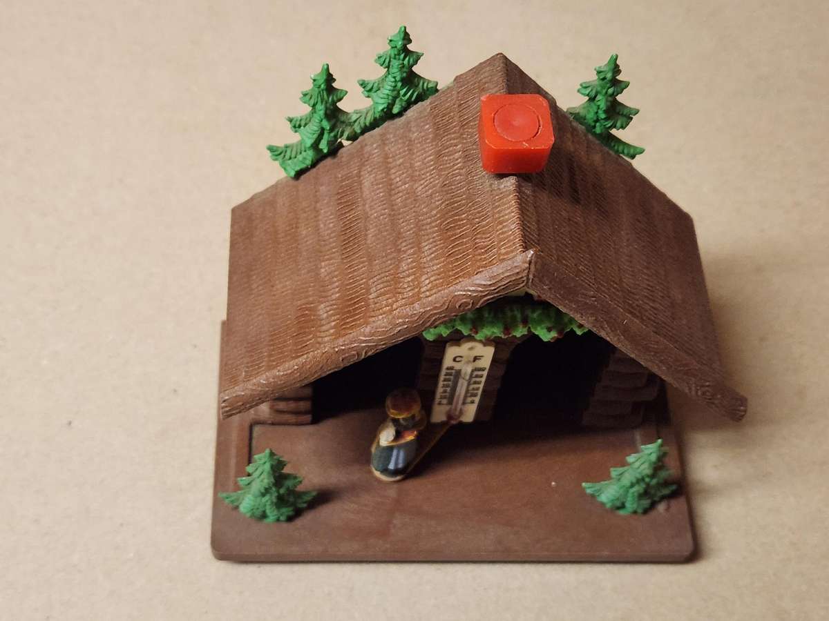 VINTAGE GERMAN WEATHER HOUSE WITH A THERMOMETER