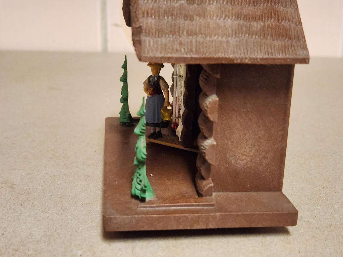 VINTAGE GERMAN WEATHER HOUSE WITH A THERMOMETER