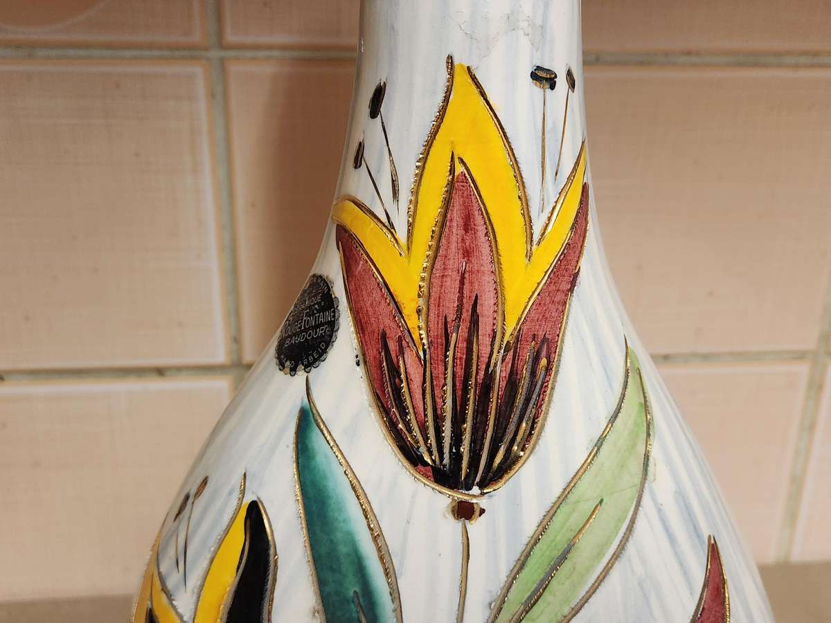 RARE FIND. 20th CENTURY ROUGE FONTAINE BAUDOUR CERAMIQUE VASE/URN