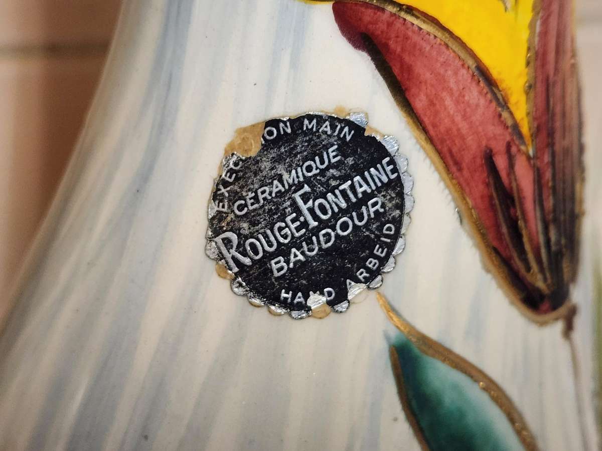 RARE FIND. 20th CENTURY ROUGE FONTAINE BAUDOUR CERAMIQUE VASE/URN