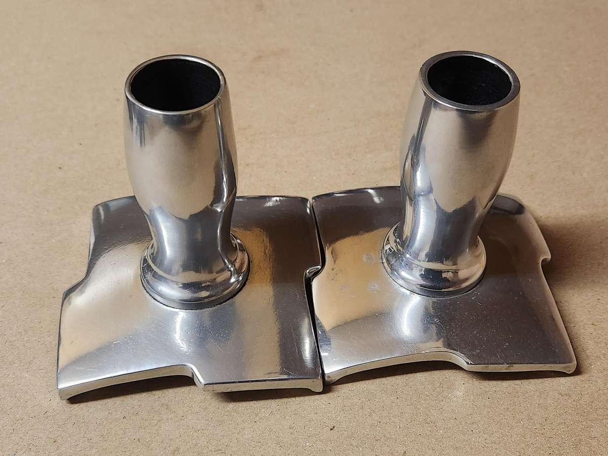 BEAUTIFUL CARROL BOYES FUNCTIONAL ART PEWTER CANDLE HOLDERS