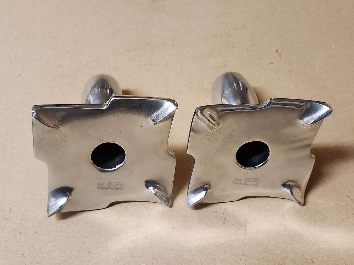 BEAUTIFUL CARROL BOYES FUNCTIONAL ART PEWTER CANDLE HOLDERS