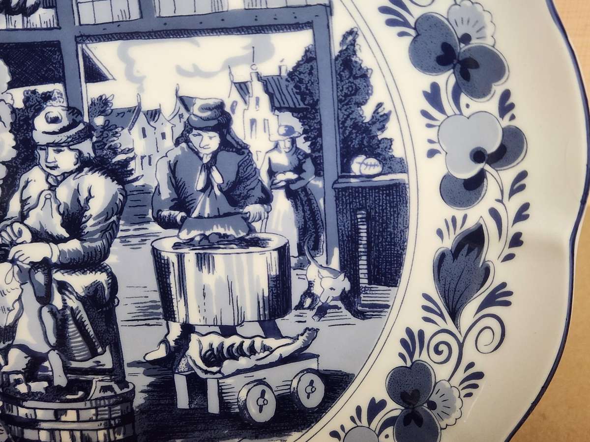 Vintage Delft Holland Traditional Dutch Tradesmen Plate Oude Molen Fabriek