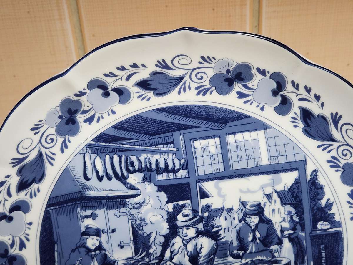 Vintage Delft Holland Traditional Dutch Tradesmen Plate Oude Molen Fabriek