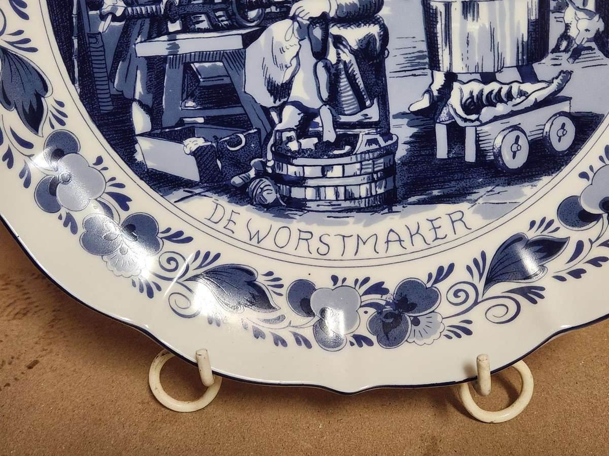 Vintage Delft Holland Traditional Dutch Tradesmen Plate Oude Molen Fabriek