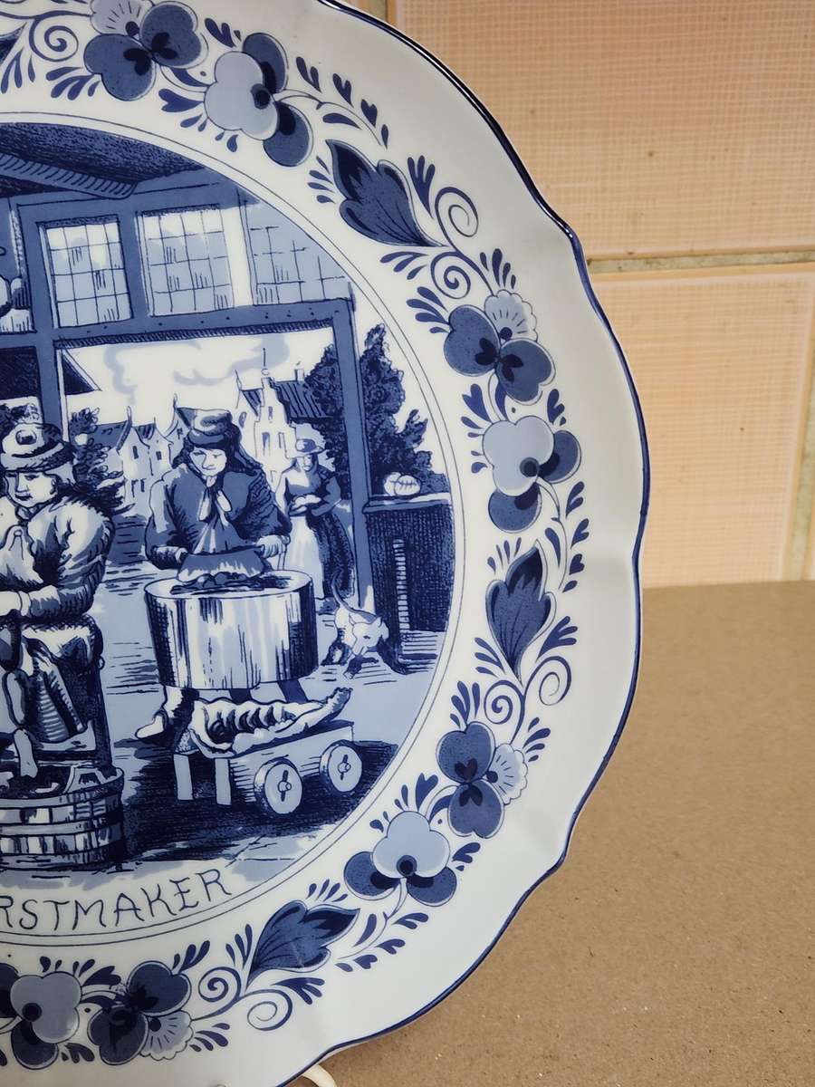 Vintage Delft Holland Traditional Dutch Tradesmen Plate Oude Molen Fabriek