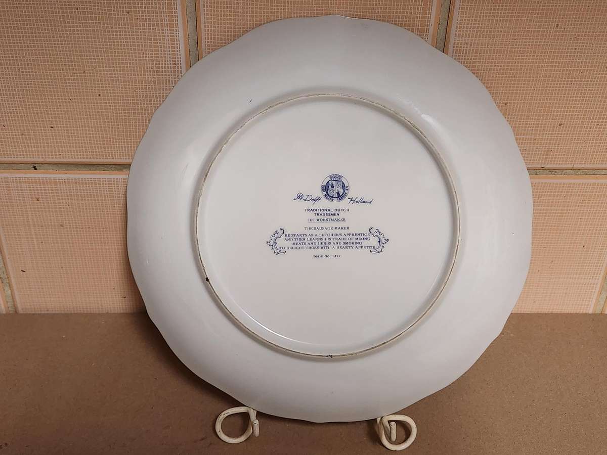 Vintage Delft Holland Traditional Dutch Tradesmen Plate Oude Molen Fabriek